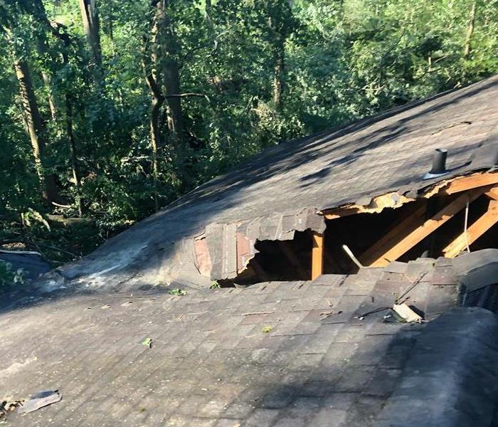 Damage Roof After Major Rain Storm