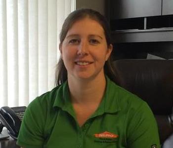 Erin Buso, female with green SERVPRO shirt on