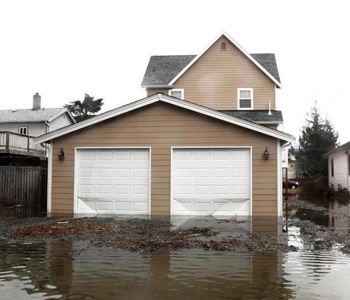 home in flood water